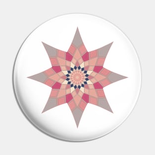 Pink grey geometric mandala star - beautiful design for girls and women Pin