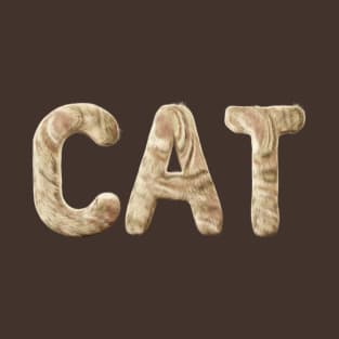 Cat Fur Typography T-Shirt