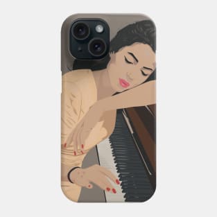 Lady Playing Piano Phone Case