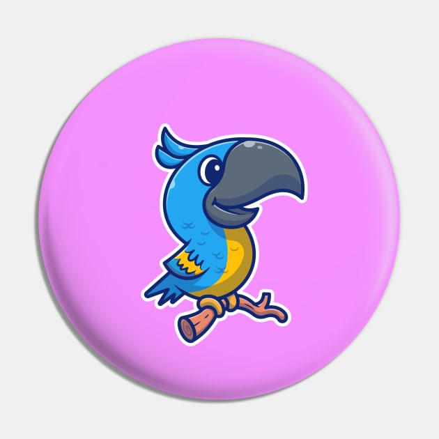 Cute Toucan Bird on Branch Cartoon Pin by Catalyst Labs