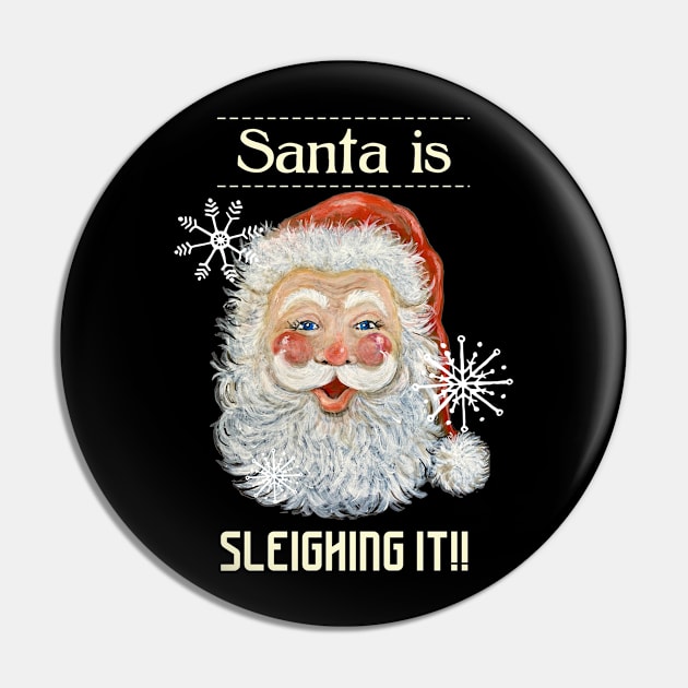 Retro Santa Face Sleighing It! Pin by ArtisticEnvironments