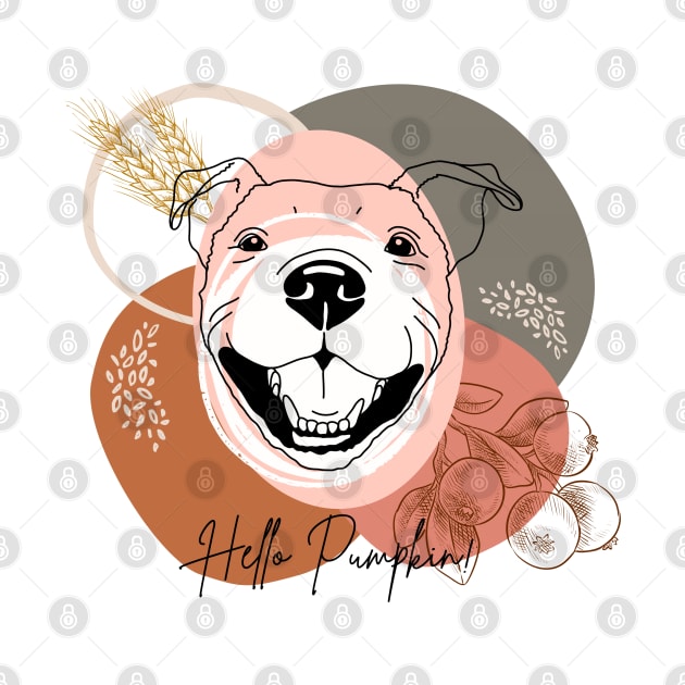 Pitbull | Happy Fall, y'all! | It's sweater weather! | Hello Pumpkin! by annagracefineart