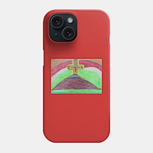 Cross on the Hill with Rainbow Horizon Phone Case