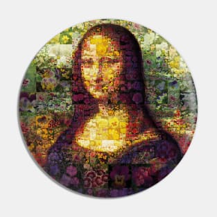 Mona Lisa as Mosaic floral design Pin