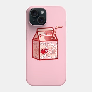 Love Valentine Strawberry Milk Clipart Phone Case