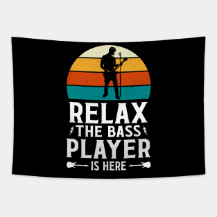 Relax The Bass Player Is Here - Music Lover Design Tapestry