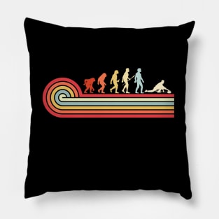 Born to curl Vintage human Curling Evolution Retro curling Pillow