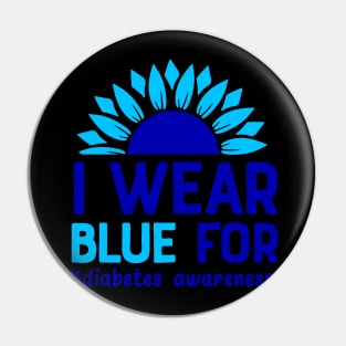 I Wear Blue For Diabetes Awareness Pin