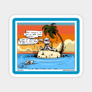 Cat stranded on an island Magnet