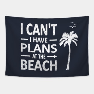 I cant I have plans at the BEACH Funny Palm Tree Coconut Tree White Tapestry