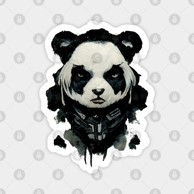 Angry panda portrait Magnet by etherElric