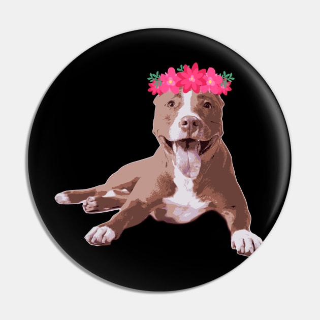 Pit bull with a flower crown Pin by Pet & Nature Lovers