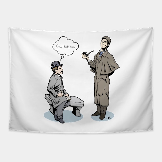 Victorian Sherlock and Watson - God, I hate him. Tapestry by IT-Anastas