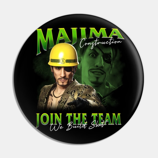 Majima Construction Vintage Pin by eternal sunshine