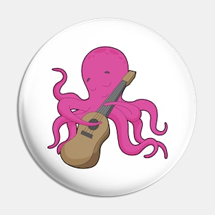 Octopus Musician Guitar Music Pin