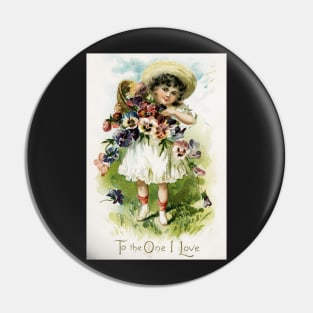 Vintage Garden Girl Pin