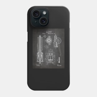 Gatling Machine Gun Patent - Gun Lover Gun Shop Art - Black Chalkboard Phone Case