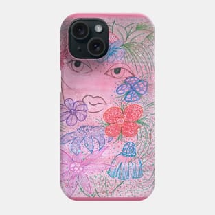 Girl in the Pink garden Phone Case