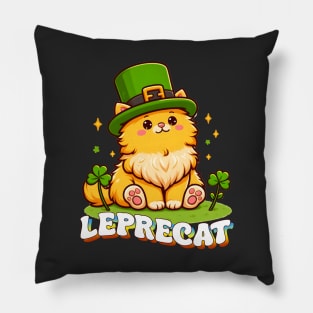 Leprecat Funny Cat St. Patricks Day Pillow