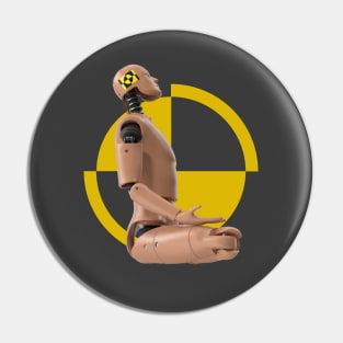 Crash Test Dummy Yellow Man Testing Car Crash Pin