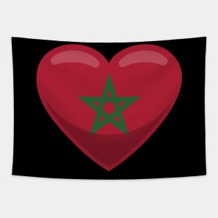 Morocco Flag Heart Tapestry