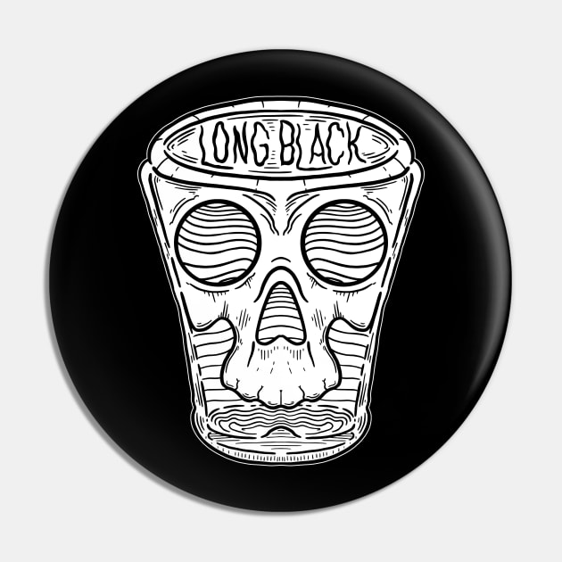 Long Black Skull Pin by Hojyn