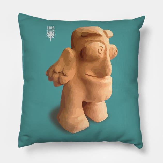 Clay Sculpture #1 Pillow by at1102Studio