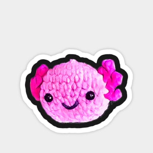 Pink axolotl face Magnet