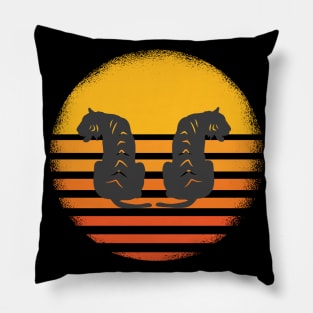 Vintage Tiger Sunset Pillow