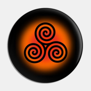 Samhain Celtic Triple Spiral Pin