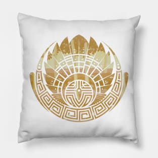 Golden Tribal Glyph Pillow