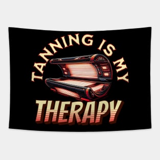 Tanning Is My Therapy Sun Tan Funny Beach Lover Design Tapestry