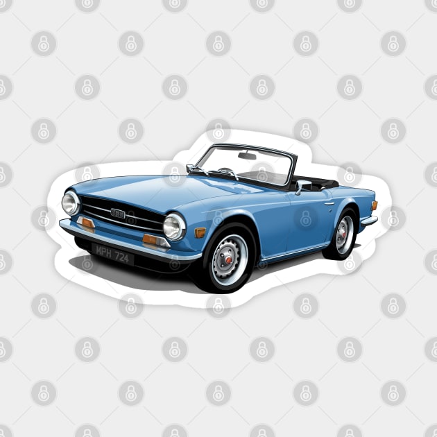 Triumph TR6 in light blue Magnet by candcretro