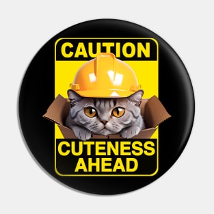 British Shorthair Cat Wearing Hardhat Pin