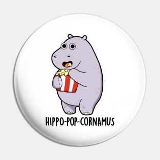 Hippo-pop-cornamus Funny Hippo Pun Pin