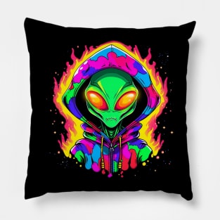 trippy alien Pillow