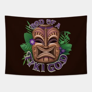 Bod of a Tiki God Tropical Humor Tapestry