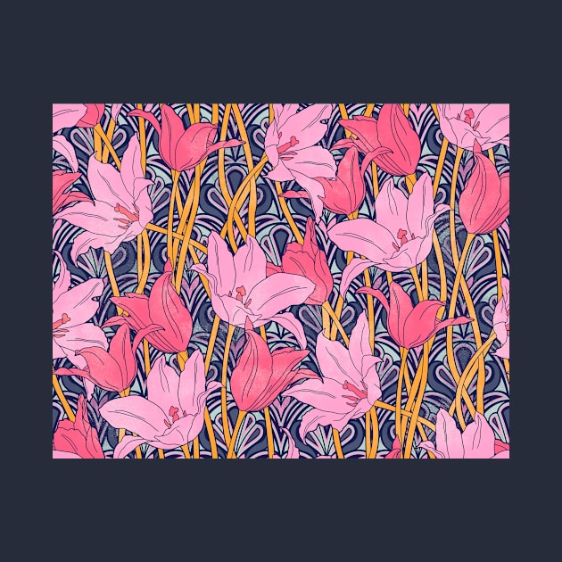 Pink Vibrant Tulips by Carolina Díaz