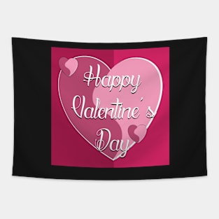 Happy Valentine's day greeting card with hearts background. Tapestry