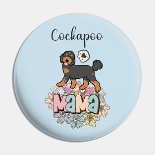 Tan and Black Cockapoo Mama Pin
