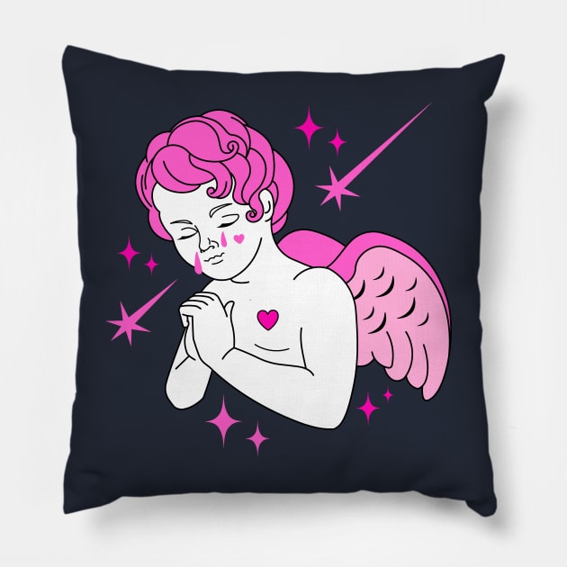 crying angel Pillow by Sofiyaart