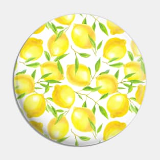 Lemons and leaves  pattern design Pin