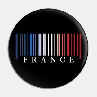 France flag colors barcode Pin