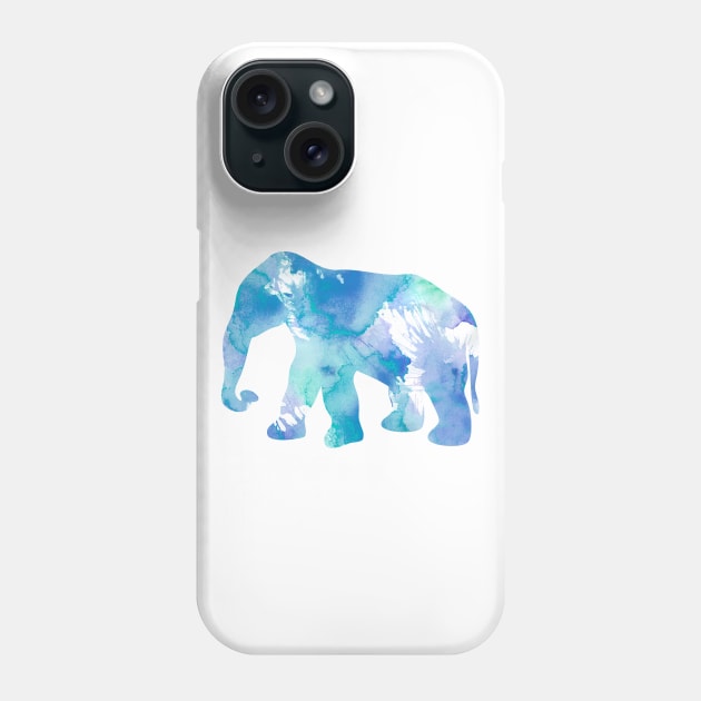 Light Blue Elephant Watercolor Painting Phone Case by Miao Miao Design