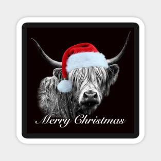 Christmas Highland Cow Portrait Magnet