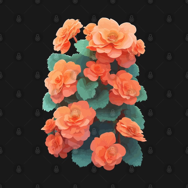 Orange Begonia Flowers by craftydesigns