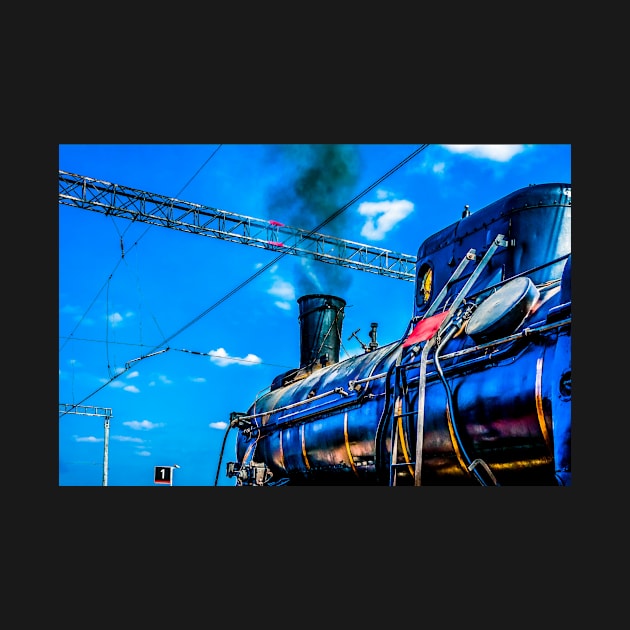 Retro Steam Locomotive And Black Smoke. The Number One Is Ready To Depart by funfun