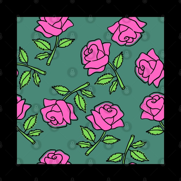 Pink Roses Pattern in Alexandrite Color by aybe7elf