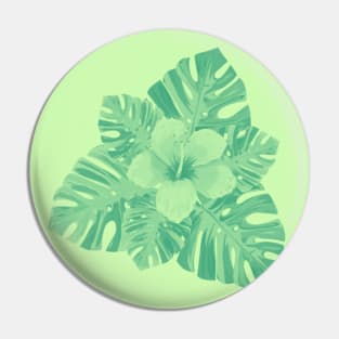 Tropical Green Hibiscus Pin