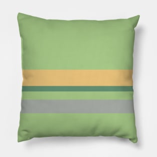 A delightful assortment of Silver Foil, Onyx, Oxley, Laurel Green and Sand stripes. Pillow